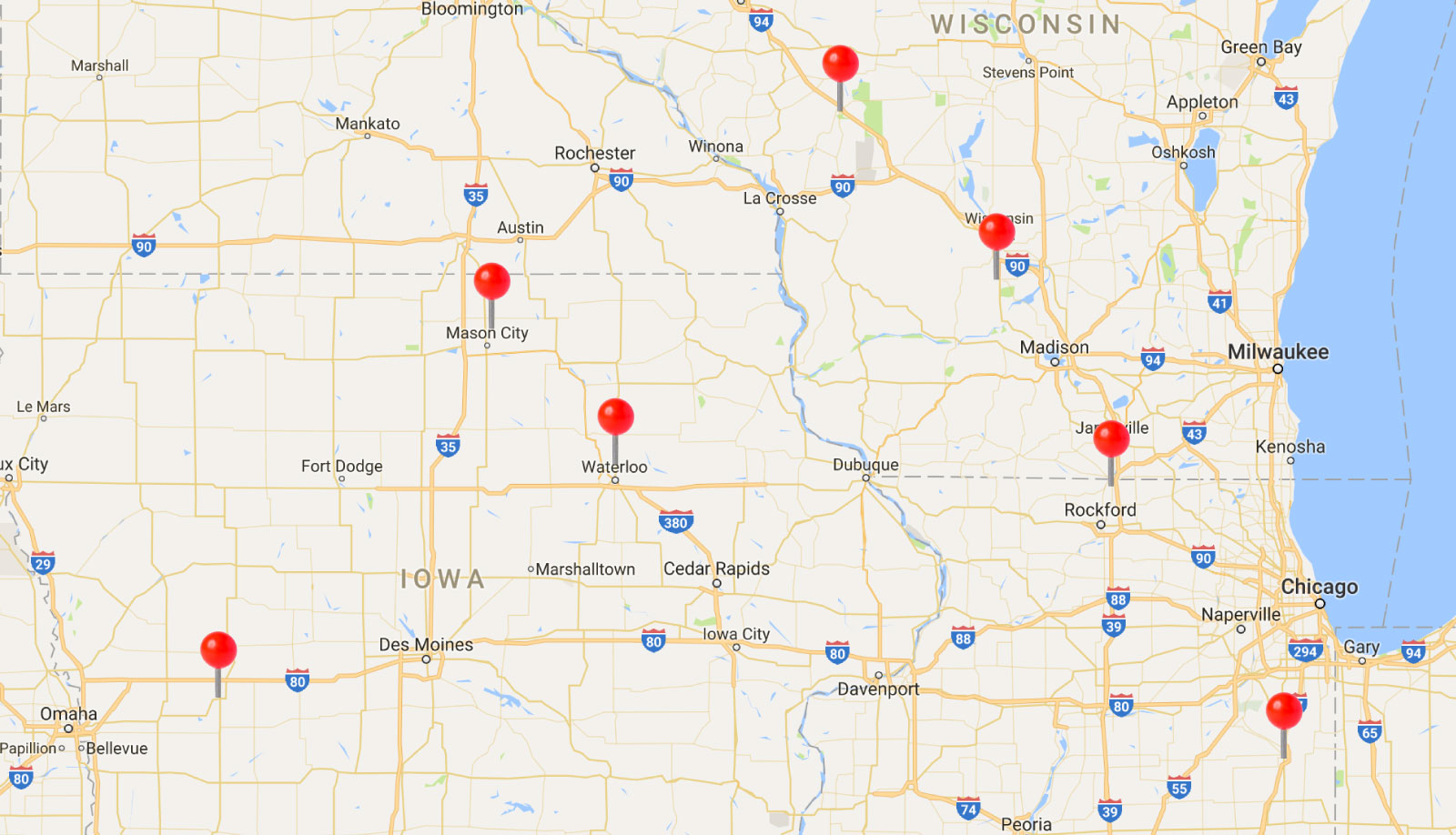 North Liberty dive areas map