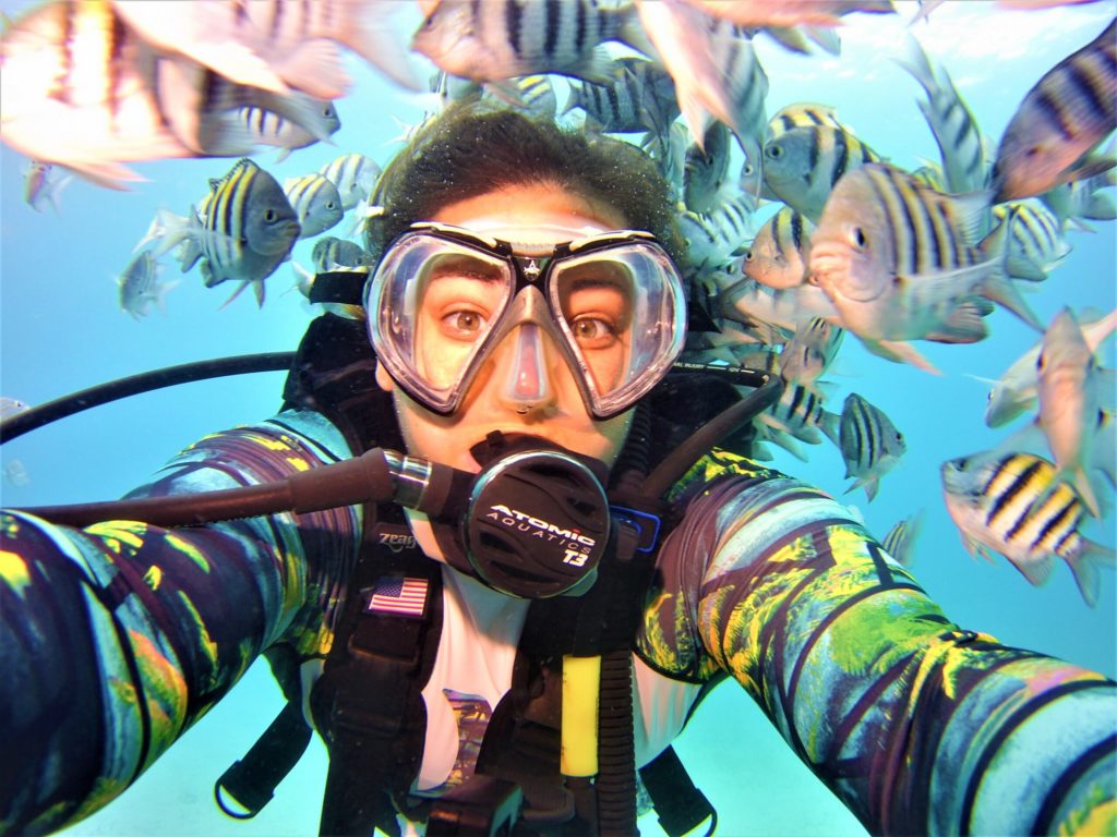 scuba selfie with fish