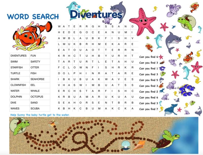 Diventures Swim Activity Sheet