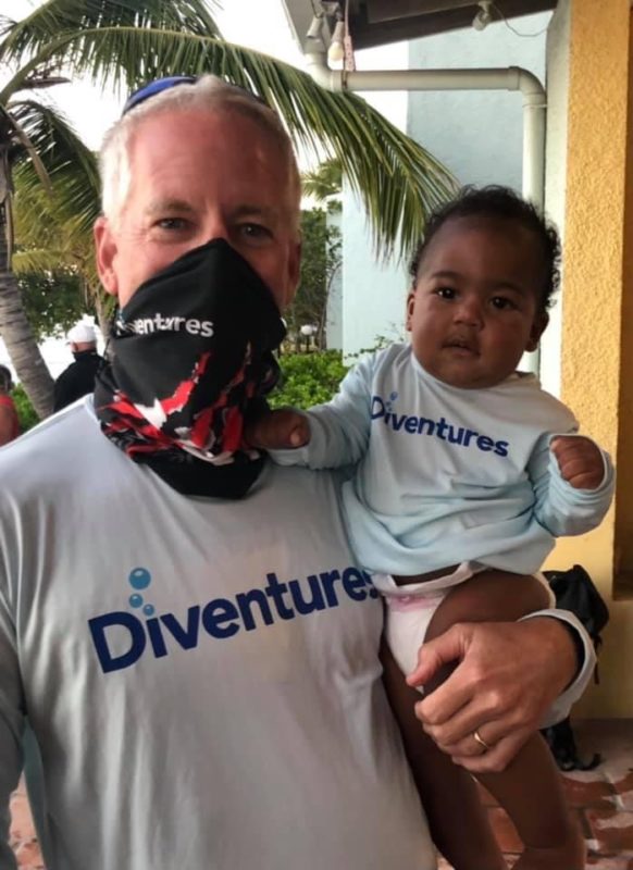 Diventures Founder, Dean Hollis, with future Grand Turk Diver