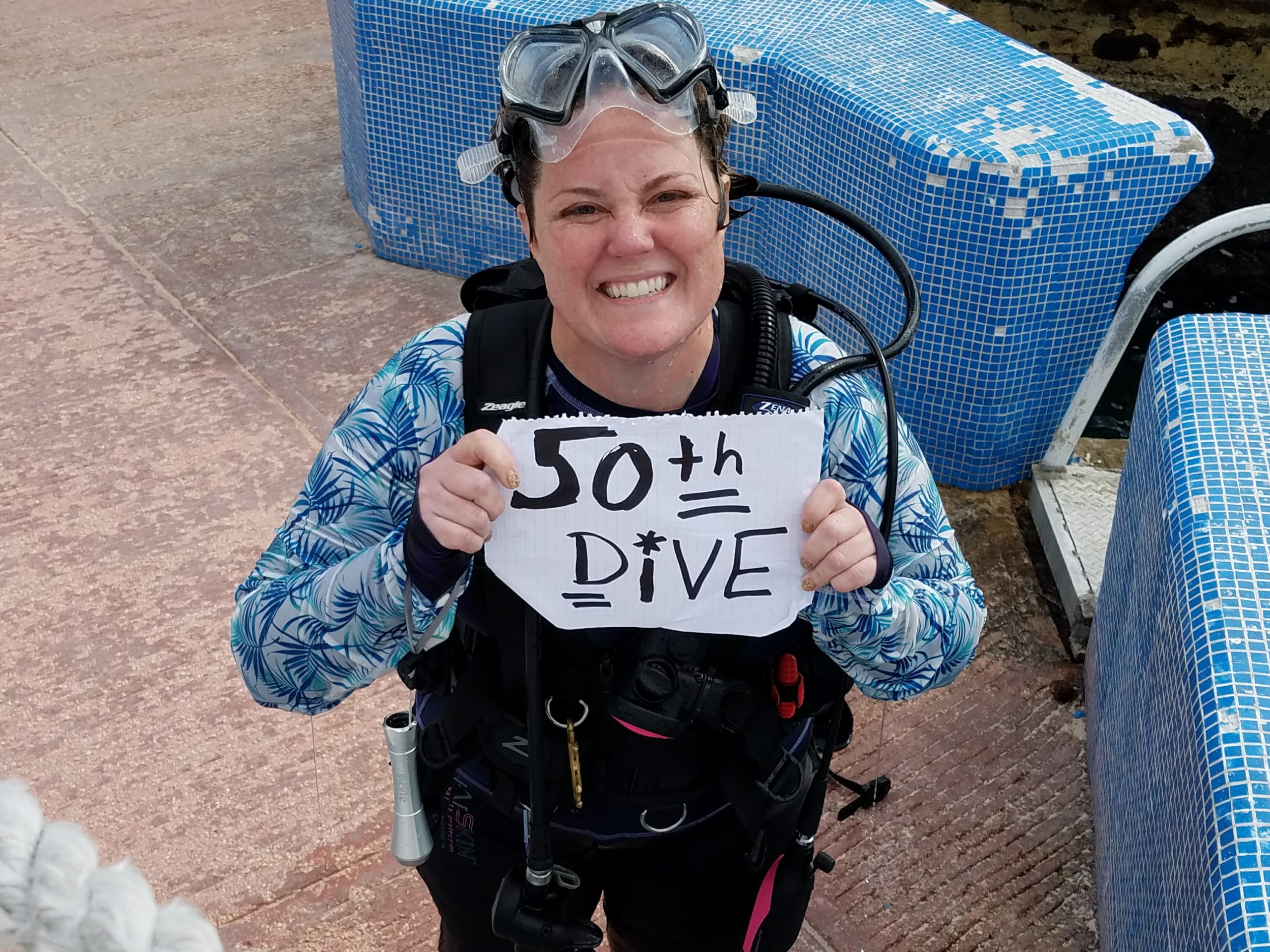 Tracy 50th dive master diver