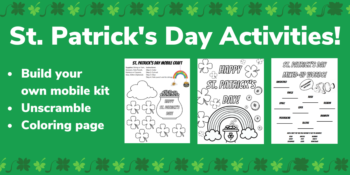 st. patrick's day activity sheets