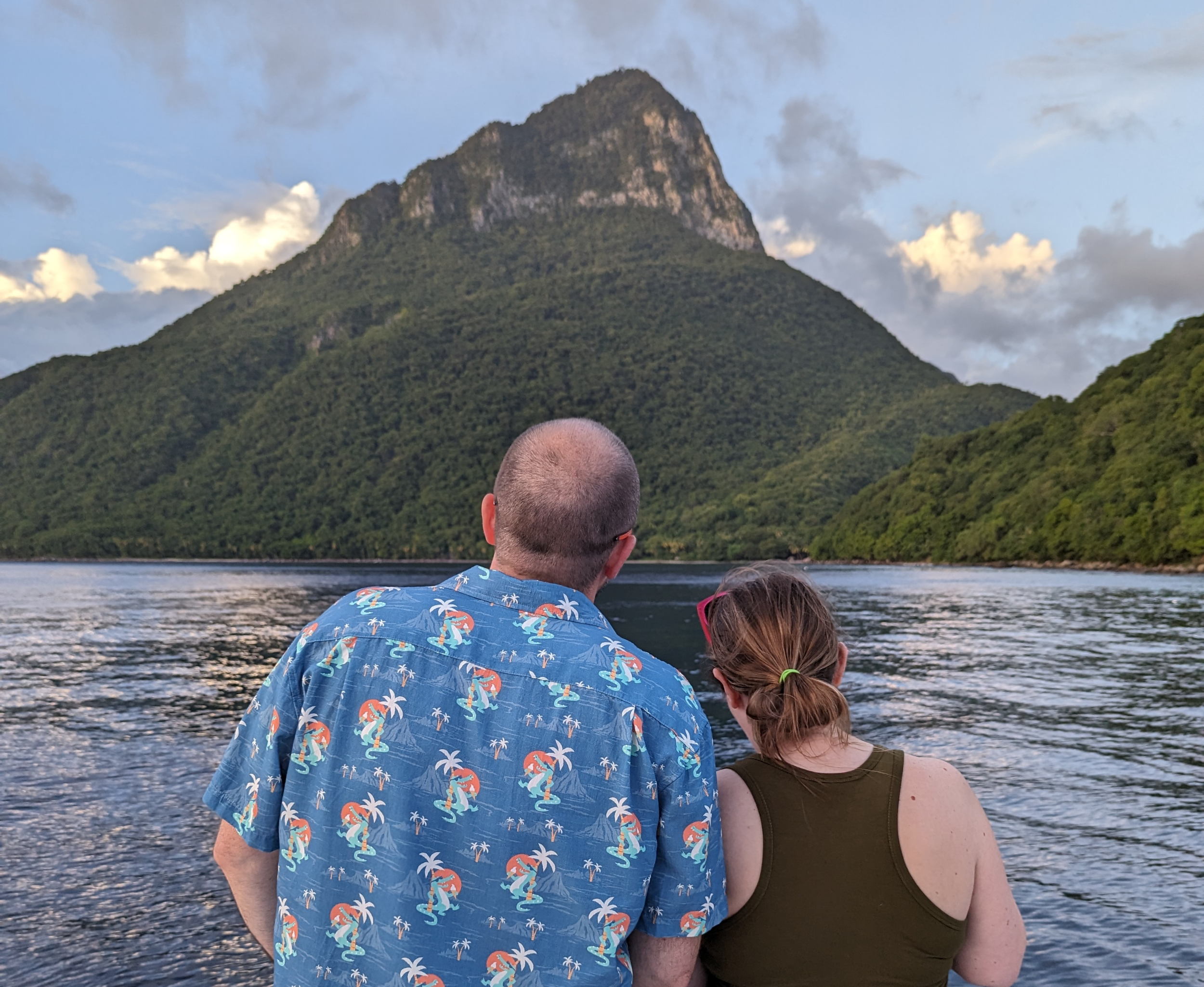 St. Lucia mountain and couple