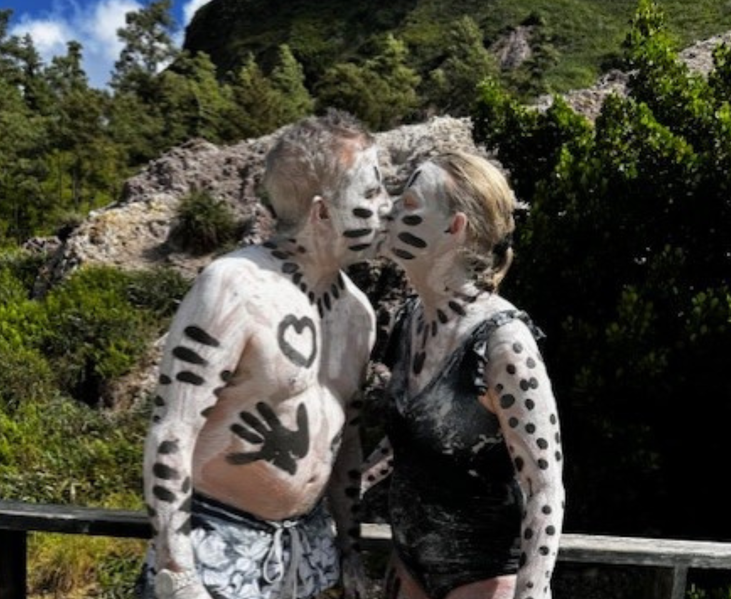 St. Lucia Sulfur Springs couple kissing