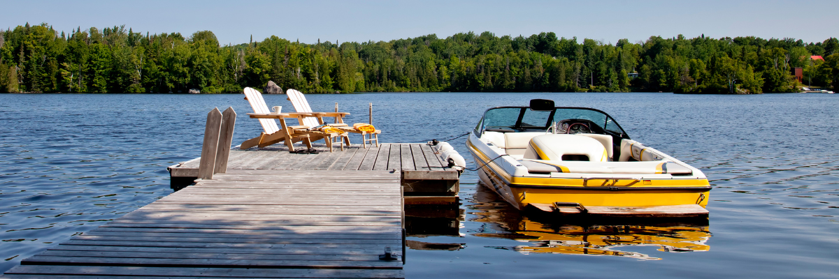 boat and dock on lake boat and dock on lake