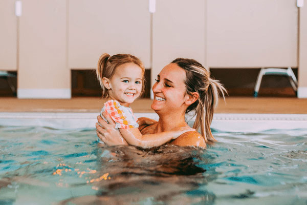 Mother & Daughter Swimming